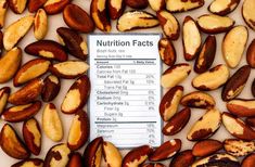 nuts are shown with the nutritional label on them