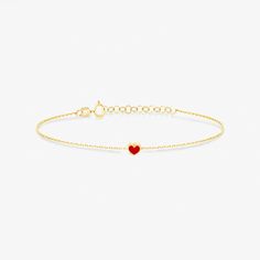 Stylish red heart bracelet would make a bold statement of love for your loved ones, including yourself. Shop bestselling 14k gold initial necklaces. Red Heart Charm Fine Jewelry, Red Fine Jewelry With Heart Charm, Red Heart-shaped Promise Jewelry, Heart Bracelets For Valentine's Day Promise, Heart-shaped Promise Bracelets For Valentine's Day, Heart-shaped Promise Bracelet For Valentine’s Day, Valentine's Day Heart Promise Bracelets, Classic Heart Bracelets For Valentine's Day, Classic Heart-shaped Bracelets For Valentine's Day