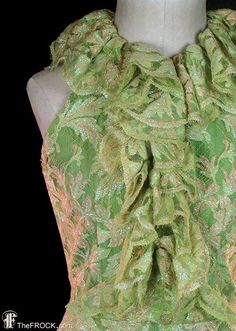 Green Ruffled Evening Dress For Parties, Fitted Green Evening Dress With Ruffles, Sleeveless Lace Evening Dress With Ruffles, Glamorous Green Festive Gown, Glamorous Festive Green Gown, Elegant Green Lace Gown, Green Lace Evening Dresses, Green Ruffled Evening Dress, Lace Evening Dress With Ruffles