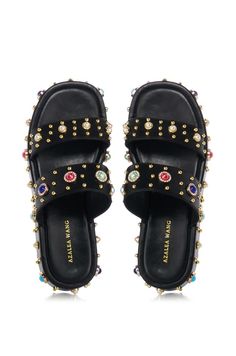 AZALEA WANG RAJAH EMBELLISHED FLAT SANDAL
$49.90 Hits Different, Embellished Flats, Azalea Wang, To Night, Flat Sandals, Sunnies, Gold Metal, Bags Designer, Leather Upper