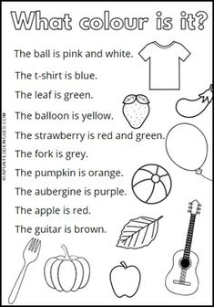 what color is it? worksheet for kids to learn colors and write the words