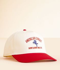 The Happiest American Cowboy Baseball Hat - Red/Cream , Women's Naturalred Embroidered snapback hat One size fits most. 65% Polyester 35% Cotton. Apparel & Accessories > Clothing Accessories > Hats Lana Del Rey Baseball Cap, Cowboy Baseball Cap, Cool Baseball Hats, Trendy Trucker Hats For Women, Sorority Hats, Fourth Of July Accessories, Cute Baseball Caps, Portrait Outfits, Senior Portrait Outfits