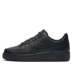 Nike Womens Air Force 1 '07 Triple Black Sneakers/Shoes Casual Nike Air Force 1 With Fade-resistant Finish, Casual Nike Air Force 1 With Fade-resistant Detail, Nike Air Force 1 Low-top Urban Streetwear, Nike Air Force 1 Casual Lace-up For Streetwear, Urban Nike Air Force 1 Low-top For Streetwear, Nike Air Force 1 For Streetwear With Cushioned Footbed, Casual Nike Air Force 1 Leather For Streetwear, Casual Leather Nike Air Force 1 For Streetwear, Classic Fade-resistant Sneakers For Streetwear