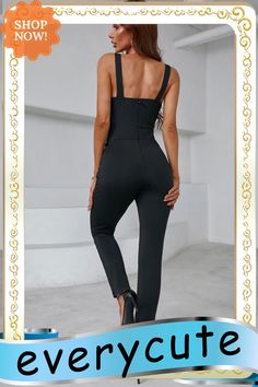 Crisscross Sleeveless Top Skinny Leg Jumpsuit Fitted Jumpsuits And Rompers With Straps, Sleeveless Lined Jumpsuits And Rompers For Party, Elegant Sleeveless Bodysuit With Straps, Elegant Sleeveless Straps Bodysuit, Sleeveless Jumpsuit With Straps, Chic Fitted Sleeveless Jumpsuit, Black Sleeveless Bodysuit With Straps, Sleeveless Jumpsuits And Rompers For Night Out, Fitted Sleeveless Jumpsuits And Rompers For Night Out