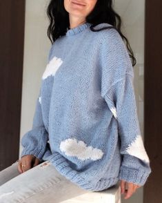 Romantic sweater with clouds. Soft and delicate sweater. Yarn: alpaca, acrylic, wool. Cozy oversized sweater. Soft and delicate to your skin. This sweater is nice and warm..) Production time: 7-10 days, fast delivery to your country. Oversized Hand Knitted Blue Sweater, Oversized Blue Hand Knitted Sweater, Oversized Hand-knitted Blue Sweater, Cozy Blue Acrylic Sweater, Cozy Light Blue Knitted Sweater, Cozy Blue Mohair Sweater, Soft Textured Blue Sweater For Winter, Blue Alpaca Long Sleeve Sweater, Blue Long Sleeve Alpaca Sweater