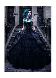 Black Gothic Long Prom Dress D1039 - D-RoseBlooming Gothic Bridesmaids, Gothic Ball Gown, Gothic Prom Dress, Black Wedding Dress Gothic, Bridal Dresses Vintage, Black Wedding Gowns, Fall Fashion Skirts, Gothic Wedding Dress, Dark Wedding