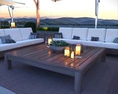 DIY Patio Coffee Table Diy Low Table Outdoor, Diy Deck Coffee Table, Patio Coffee Table, Diy Patio Coffee Table, Diy Outdoor Coffee Table With Storage, Outdoor Coffee Table Diy, Diy Outdoor Coffee Table, Spanish Style Backyard, Outfoor Coffee Table