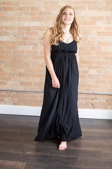 One Night Out Maxi Dress | Black Evening V-neck Maxi Dress With Smocked Back, Black Lace Bodice Maxi Dress, Lace Bodice Maxi Dress For Night Out, Formal Maxi Dress With Lace Back, Black Maxi Dress With Lace Bodice, Floor-length Lace Trim Maxi Dress For Night Out, Chic Lace Bridesmaid Maxi Dress, Chic Lace Maxi Dress For Bridesmaid, Formal Maxi Dress With Lace Bodice