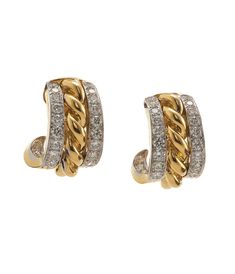 Brilliant-cut diamonds, 18K gold, and platinum Rope Earrings, David Webb, The David, Earrings Collection, Gold Design, Brilliant Cut Diamond, Ring Bracelet, Fashion Earrings, Ring Earrings