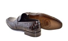 Corrente Crocodile Printed Calfskin Penny Loafer Matte Brown Exquisite Crocodile Printed Calfskin slip-on Penny Loafer from the Corrente collection features a clean welt, soft Calfskin lining, and a full Leather Sole! Penny Loafer, Penny Loafers, Calf Skin, Penny, Loafers, Slip On, Leather