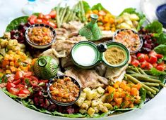 a platter filled with different types of food