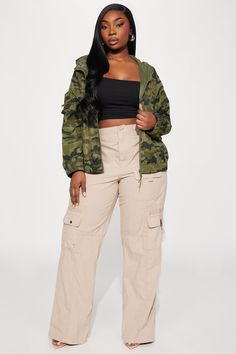 Available In Olive/combo. Windbreaker Hoodie Long Sleeve Utility Pockets Fully Lined Disclaimer Pattern Placement May Vary Shell: 100% Polyester Lining: 100% polyester Imported | Playing Games Camo Windbreaker Jacket in Olive Green size Small by Fashion Nova Trendy Khaki Outerwear With Cargo Pockets, Khaki Windbreaker With Cargo Pockets For Fall, Casual Khaki Windbreaker With Zipper Closure, Trendy Khaki Windbreaker For Fall, Fall Windbreaker With Cargo Pockets, Fall Windbreaker With Cargo Pockets And Long Sleeves, Camouflage Long Sleeve Windbreaker For Fall, Long Sleeve Camouflage Windbreaker With Pockets, Long Sleeve Camouflage Windbreaker For Fall