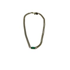 stainless steel 18k gold plated adjustable emerald pendant necklace FINAL SALE Trendy Stainless Steel Jewelry With Adjustable Chain, Trendy Green Metal Jewelry, Green Emerald Necklace With Adjustable Chain, Green Formal Jewelry Chain, Formal Green Chain Jewelry, Double Strand Gold Chain Jewelry Gift, Gold Emerald Necklace With Adjustable Chain For Formal Events, Gold Emerald Necklace With Adjustable Chain For Formal Occasions, Adjustable Green Metal Necklaces