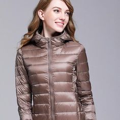 GODLIKE Women's Pure Color Trendy Autumn Winter Spring Fashion Ultrali – Divine Inspiration Styles Trendy Winter Coats, Hooded Winter Coat, Trendy Winter, Puffer Jacket Women, White Duck, Down Parka, Fall Jackets, Parka Jacket, How To Slim Down