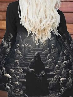 Fashion Printgrim Reaper Skull God Halloween Long-sleeved Cardigan Printed Sleeves, Sleeve Styles, Types Of Sleeves, Product Description, Sleeve Length, Halloween, Long Sleeve