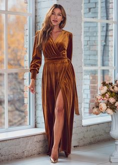 Gold Velvet Long Wrap Dress Bridesmaid Velvet Dress Wedding | Etsy Velvet Bridesmaid Dress, Infinity Dress Bridesmaid, Velvet Bridesmaid, Wrap Dress Bridesmaid, Dress Mother Of The Bride, Long Wrap Dress, Velvet Evening Dress, Fall Bridesmaid Dresses, Velvet Prom Dress