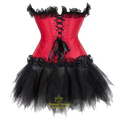 Red And Black Overbust Corset Dress Tutu Skirt Showgirl Dance Costume Red Corset Top Lace Trim Corsets Dresses For Women Plus Size Elegant Red Underbust Corset, Red Mini Corset Dress With Corset Back, Red Corset Back Summer Dress, Red Mini Dress With Corset Back, Red Corset Back Dress For Summer, Red Mini Length Corset Dress With Corset Back, Red Corset Dress With Corset Back For Summer, Red Summer Corset Dress With Corset Back, Red Corset Back Dress