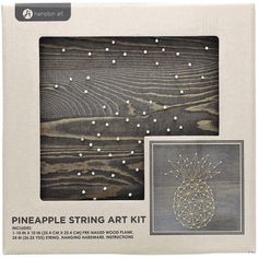 the pineapple string art kit is in its box