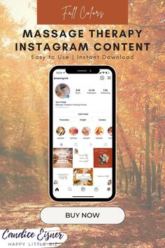 Promote your massage therapy business on Instagram with these ready-to-use Instagram posts. Increase interaction and cultivate a stunning feed! If you're seeking inspiration for your posts or aiming to refresh your feed with a fall-themed, autumn coppery red and white aesthetic, these designs are perfect. Download the files and start sharing in minutes. Featuring images of fall leaves, pine cones, and other autumn-themed graphics. Enhance your social media presence effortlessly. #MassageTherapy