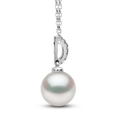 A lustrous freshwater cultured pearl dangles elegantly in this timeless women's pendant necklace. 18K White Gold Diamond accents Freshwater cultured pearl Diamonds embellish the bail to complete the look The 16-inch rolo chain with a 2-inch extender secures in place with a spring ring clasp. From the Yoko London collection Luxury Drop Pearl Necklace, White Gold Pearl Pendant Necklace In Drop Shape, Elegant Pearl Necklace With Dangle Pendant, Elegant Dangle Pearl Necklace With Pendant, Luxury Drop Pearl Necklace For Gift, Formal Drop Pearl Necklace In White Gold, White Initial Pendant Necklace For Formal Occasions, Formal Drop White Gold Pearl Necklace, Formal Drop-shaped White Gold Pearl Necklace