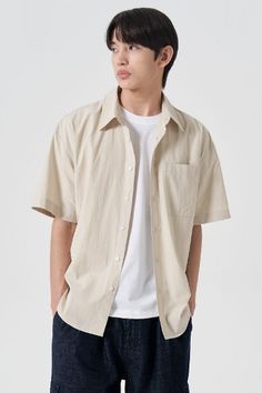 KOODING carries the latest 8seconds casual shirts. KOODING is the global leading shopping website in providing authentic Korean fashion, beauty and lifestyle items, including clothing, cosmetics, shoes, accessories, and bags in affordable, fast, easy, and safe way. Beige Summer Streetwear Shirt, Summer Beige Streetwear Shirt, Beige Cotton Shirt For Streetwear, Casual Beige Summer Shirt, Casual Cream Button-up Shirt, Casual Cream Shirt With Pockets, Classic Cream Shirt For Everyday, Neutral Cotton Summer Shirt, Casual Beige Shirt For Streetwear