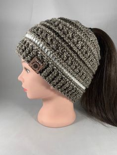 Crochet Mocha Marled and White Women's Winter Textured Ponytail Messy Bun Hat Beanie Cap Handmade Gift Boutique Fashion by SimplyHookedOnLoops on Etsy https://www.etsy.com/listing/657030092/crochet-mocha-marled-and-white-womens Casual Adjustable Mini Hats For Winter, Cozy Adjustable Crochet Cap, Adjustable Gray Crochet Hat For Winter, Gray Crochet Hat, One Size Fits Most, Gray Crochet Hat One Size, Adjustable Gray Crochet Beanie Hat, Fall Beanie Mini Hat One Size, Ponytail Beanie, Bun Beanie