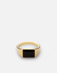 Women's Gold Rings | Signet & Band Designs | Miansai Onyx Rings Women, Working Lady, Onyx Rings, Pinky Signet Ring, Onyx Signet Ring, Gold Pinky Ring, Slim Ring, Ring Inspo, Beads Craft Jewelry