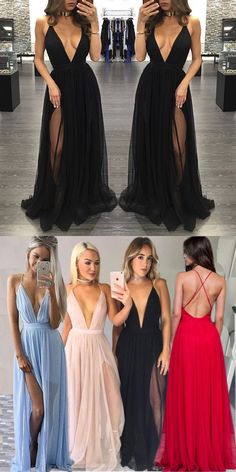 Prom Dresses Red, Parenting Techniques, Spaghetti Strap Prom Dress, V Neck Prom Dresses, Backless Prom Dresses, Boho Style Dresses, Black Tulle, Dresses Red, Dress Spaghetti