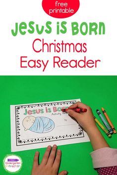 jesus is born christmas easy reader printable for kids to use on their own books