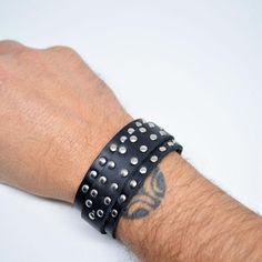 #Studded Mens Leather Bracelet #Adjustable Leather Bracelet Black #Mens Leather Bracelet #Studded Black Bracelet #Wrap Leather Bracelet #Mens Bracelet #Black Leather Bracelets #Studded Leather Wrap Bracelets #Women's Wrap Bracelets #Unisex Leather Bracelets #Black #Leather Jewelry #Hipster Bracelets #Mens Wrap Bracelets – edocollection Studded Bracelet, Leather Bracers, Urban Looks, Modern Urban, Mens Black Leather, Mens Leather Bracelet, Black Bracelets, Mens Leather, Leather Wrap Bracelet