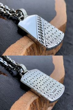 Mens Silver Jewelry, Silver Chain For Men, Mens Bracelet Silver, Chain Pattern, Mens Silver Necklace, Mens Silver Rings, Sterling Silver Mens, Tag Necklace, Sterling Silver Chain