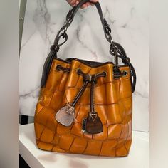 Leather Bucket Bag Leather Bucket Bag, Leather Bucket, Dooney & Bourke Bags, Dooney Bourke, Color Orange, Bucket Bag, Leather Bag, Shoulder Bags, Bag Lady