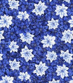 blue and white flowers are arranged in an intricate pattern