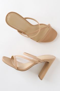 Strappy Suede Heels, Beige Strappy Heels With Heel Loop, Sandals Strappy, Sandal Heels, Natural High, Fresh Kicks, Heel Sandal, 4 Inch Heels, Peep Toe Heels