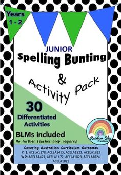 an activity pack for children to practice spelling and spelling with the words'spelling bunting '