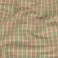 a green and white checkered fabric is shown