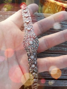 Rare, Unique, Absolutely Stunning Georgian /Edwardian Silver Rose Cut Diamond Approximately 3-3.50ct Bracelet... Length is 7.5 inches. Weight is 23 Grams. Perfect Pre Owned Condition. ONE OF A KIND, EXCLUSIVE, MUSEUM QUALITY... Diamonds are clean and sparkly...look Spectacular Luxury Diamond Bracelet With Intricate Design, Antique Hallmarked Sterling Silver Wedding Bracelet, Antique Hallmarked Sterling Silver Bracelet For Wedding, Antique Sterling Silver Bracelet For Wedding, Classic Sterling Silver Bracelet With Intricate Design For Wedding, Formal Silver Heirloom Bracelet, Silver Heirloom Bracelet For Formal Occasions, Heirloom Silver Bracelet For Formal Occasions, Vintage Diamond Bracelet With Hand-set Diamonds