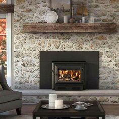 Ventis HEI350 Wood Fireplace Insert & Large Faceplate Wood Burning Insert Fireplace, Wood Fireplace Insert, Wood Burning Fireplace Insert, Wood Fireplace Inserts, Wood Burning Insert, Wood Burning Fireplace Inserts, Refractory Brick, Direct Vent Gas Fireplace, Single Door Design