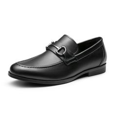 PRICES MAY VARY. Classic Design: Retaining all the elements that make them a timeless wardrobe staple, from the metallic accent to the sleek and soft vegan leather upper that is easy to clean, these men's loafers will perfectly complement most of your outfits. Rubber Outsole: Walk confidently on our durable, slip-resistant rubber outsole, providing long-lasting wear and enhanced traction. Soft Lining & Insole: Lined with vegan leather to prevent discomfort or chafing, and featuring a foam insole Classic Loafers With Metal Pin Buckle For Business, Classic Formal Loafers With Metal Pin Buckle, Black Semi Formal, Walk Confidently, Mens Dress Loafers, Mens Slip On Loafers, Semi Formal Shoes, Dress Loafers, Timeless Wardrobe