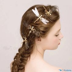 OrcaJump - Exquisite Dragonfly Hair Accessory with Elegant Design Fairy Princess Dress, Dragon Fly, Fairy Princess, Princess Dresses, Fairy Princesses, Black Tie Wedding, Elegant Hairstyles, Elegant Earrings, Hair Accessory