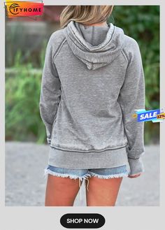 Light Gray Cotton-blend Casual Printed Sweatshirt Cozy Fit Solid Cotton Tops, Casual Winter Hoodie Top, Casual Solid Color Hoodie Sweatshirt, Soft-washed Winter Top, Casual Raglan Sleeve Top With Letter Print, Sporty Solid Color Winter Tops, Casual Heather Grey Cotton Hoodie, Casual Hoodie With Crew Neck, Casual Hooded Top With Ribbed Cuffs