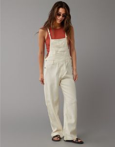 Fall Linen Overalls, Grey Sweatpant Overalls, Casual Stretch Overalls At Cheap Price, White Courderoy Overalls, Beige Corduroy Overalls, Bila Bong Overalls, Dressing Up Linen Overalls, Cotton Overalls With Sweater, Aerie Wide Leg Overalls