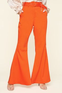 Do the hustle in the Power Moves Bell Bottom Pants that feature a high waist and slim fit throughout the hips and thighs. Side pockets are added at both sides and a covered buckle belt is added at the waist. Pair the pants with your favorite blouse, add some heels, and you're all set to go out.- Bell bottoms- Zipper fly- Covered buckle belt- High waisted- Comes in 6 colorsSize + Fit - Model is 5'9" and wearing size XS- Measurements taken from size S - Waist: 26 1/2"- Length: 32 3/8" fabricSelf: Trendy Flared Pants With Belt Loops, High Waist Bottoms With Belted Cuffs For Spring, High Waist Belted Cuffs Bottoms For Spring, High Waist Belted Bottoms For Spring, Casual High Waist Bottoms With Belted Cuffs, Casual High-waist Bottoms With Belted Cuffs, Belted Full-length Pants For Fall, Spring High Waist Pants With Belted Cuffs, Chic Flare Pants With Belt Loops