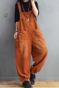 #corduroy #overalls #dungarees #fashion Baggy Dungarees, Dungaree Outfit, Baggy Overalls, Red Overalls, Loose Overalls, Shop Street, Overalls Outfit, Corduroy Overalls, Baggy Clothes