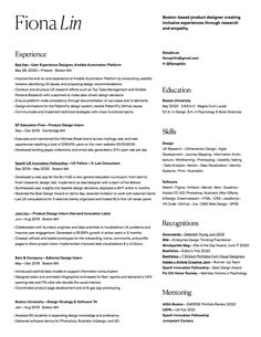 a professional resume with no work experience is shown in this image, it shows the profile and