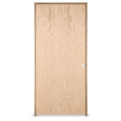 a wooden door with no glass on the front and side panels, in light wood