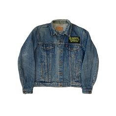 "Vintage 90s Levi's Denim Trucker Jacket Used condition. See pics! 100% cotton Made in France THIS IS USED ITEM ! PLEASE DONT EXPECTED IT TO BE LIKE NEW OR IN PRISTINE CONDITION! Size tag: 44. Please check the measurements! Measurements: Shoulders: 48 cm. (18.9\") Pit to Pit: 60 cm. (23.6\") Length: 63 cm. (24.8\") Sleeve length from shoulder: 62 cm. (24.4\") Worldwide Shipping: Approximate delivery time 14-30 days. Please be careful and ask any specific questions about item before purchasing. I Distressed Dark Wash Denim Jacket For Streetwear, Distressed Denim Jacket For Streetwear, Distressed Denim Jacket For Punk Streetwear, Punk Distressed Denim Jacket For Streetwear, Punk Denim Outerwear For Streetwear, Distressed Grunge Denim Jacket For Streetwear, Denim Blue Cotton Jacket For Streetwear, 90s Style Cotton Denim Jacket For Winter, Cotton Denim Jacket For Streetwear