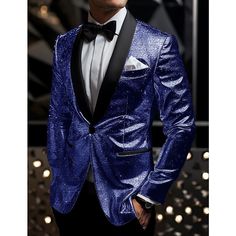 Season:Spring   Fall; Fabric:Polyester; Sleeve Length:Long Sleeve; Look After Me:Wet and Dry Cleaning,Washable; Gender:Men's; Style:Fashion,Casual; Occasion:Business,Wedding Party,Cocktail Party; Placket:Single Breasted; Fit Type:Regular Fit; Function:Comfortable; Pattern:Sequin; Design:Pocket,Button; Neckline:Lapel; Outerwear Type:Blazer; Listing Date:12/28/2023; Production mode:External procurement; Bust:; Length:; Shoulder Width:; Sleeve: Blue Blazer Men, Simple Homecoming Dresses, Cocktail Party Wedding, Womens Basic Tops, Single Breasted Blazer, Graduation Outfits, Linen Shirt Men, Lace Dress With Sleeves, Long Sleeve Sequin