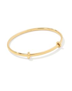 Buy Charm Bangle Bracelet in 18k Gold Vermeil at KendraScott. Charm Collection, Bar Jewelry, Bangle Bracelets With Charms, Demi Fine Jewelry, Initial Jewelry, Silver Prices, Engraved Jewelry, Charm Bangle, Gold Price