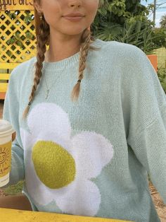 ⚡️Buy Flower Pattern Oversized Sweater Blue L under $36.00 in Sweaters Online. Style: Casual, Sweet. Color: White,Blue. Fabric Content: Polyester Blend. Fit Type: Loose fit. Neckline: Crew Neck. Sleeve Length: Long Sleeve. ✓Free Shipping on all orders over US$69. Oversized Casual Spring Sweater, Casual Oversized Sweater For Spring, Casual Light Blue Summer Sweater, Casual Blue Sweater For Day Out, Oversized Spring Sweater, Cozy Floral Print Sweater For Spring, Summer Crew Neck Sweater With Floral Print, Summer Floral Print Crew Neck Sweater, Cute Blue Spring Sweater